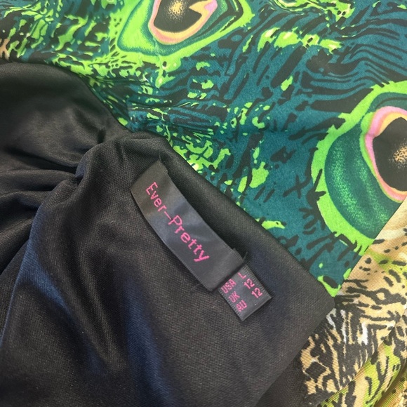 Ever Pretty Green Gold Embellished Slit Maxi Dress ( peacock design) - Picture 7 of 8